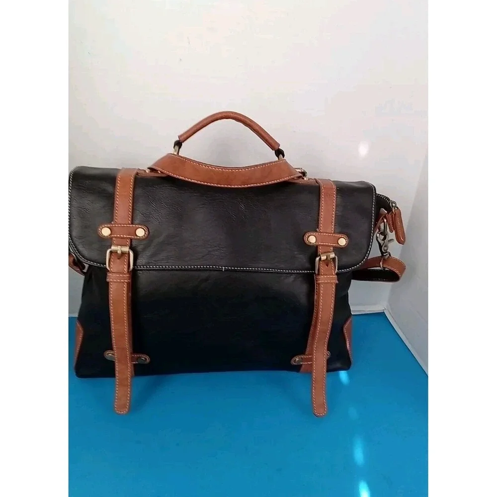 Kenox Leather briefcase for men 16 inch laptop messenger bag satchel compute...